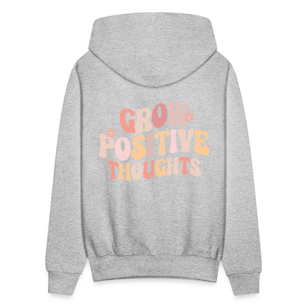 Good Vibes Only Grow Positive Thoughts Pullover Hoodie - heather gray