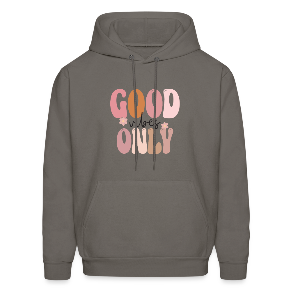 Good Vibes Only Grow Positive Thoughts Pullover Hoodie - asphalt gray