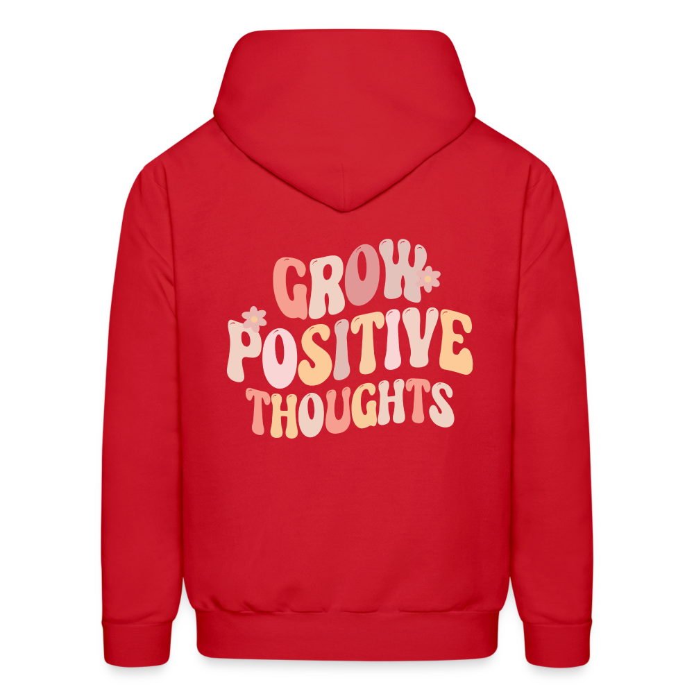 Good Vibes Only Grow Positive Thoughts Pullover Hoodie - red