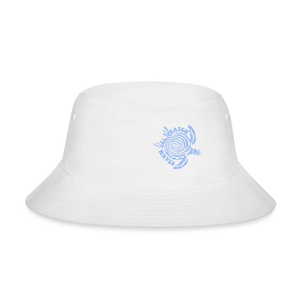 Catch Waves Turtle Design Bucket Hat - white