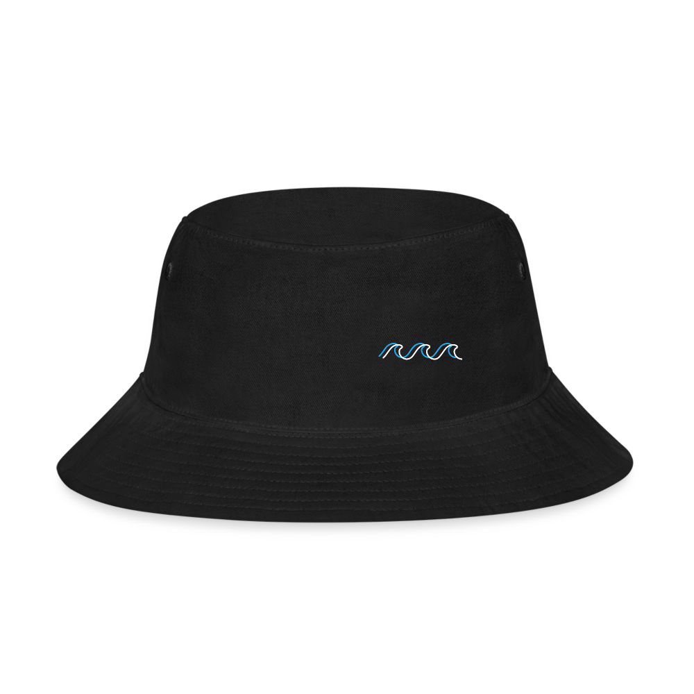 Catch Waves Turtle Design Bucket Hat - black