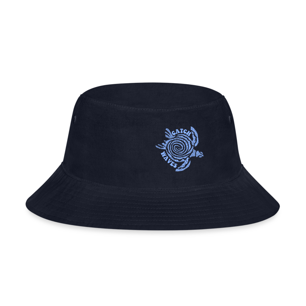 Catch Waves Turtle Design Bucket Hat - navy