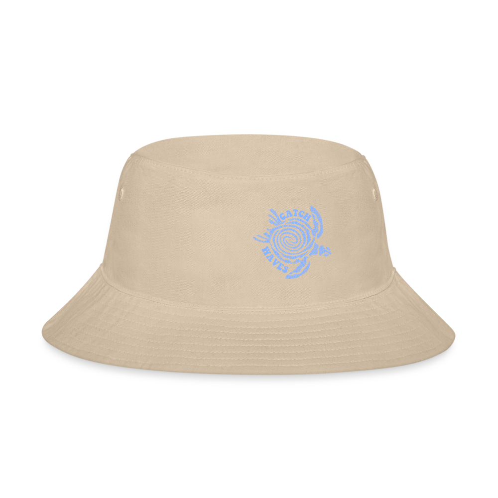 Catch Waves Turtle Design Bucket Hat - cream