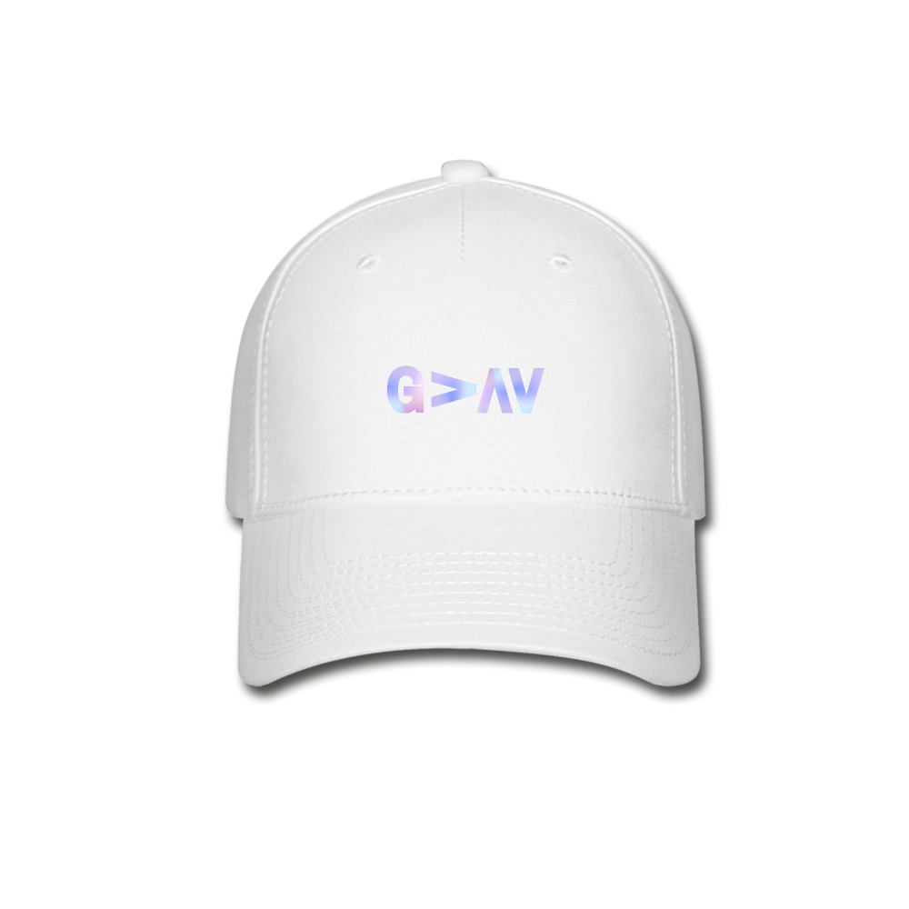 God is Greater than Our Highs and Lows Baseball Cap - white