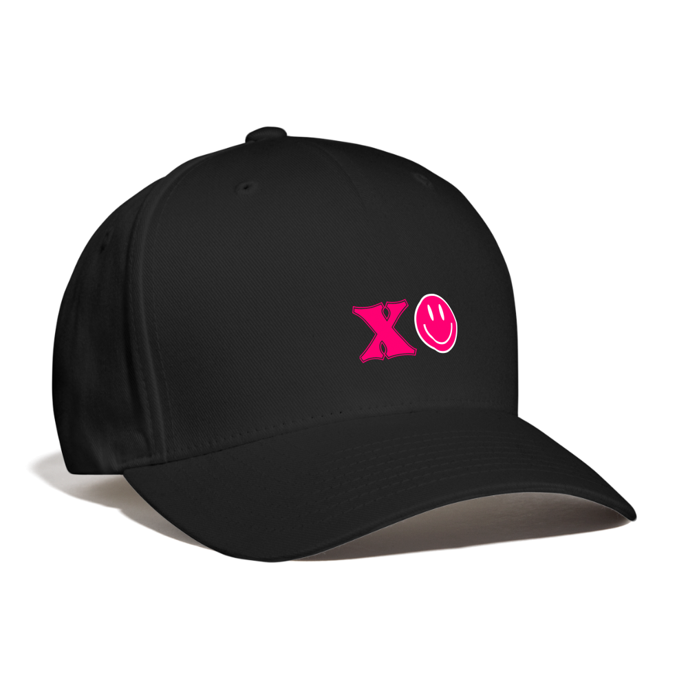XO Pink Smiles Baseball Cap - black