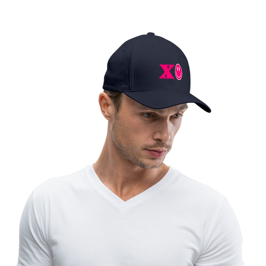 XO Pink Smiles Baseball Cap - navy