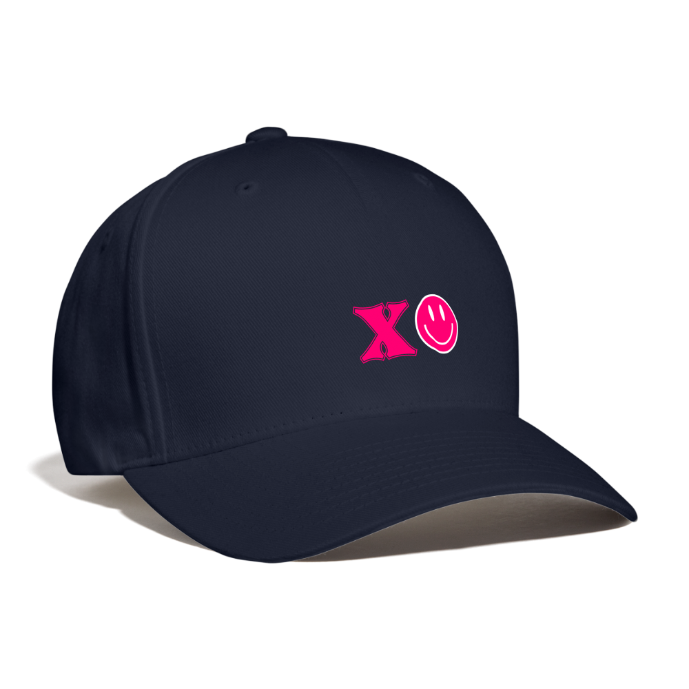 XO Pink Smiles Baseball Cap - navy
