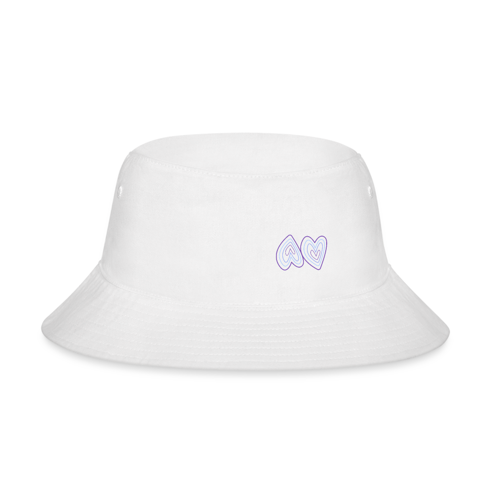 Purple Hearts Bucket Hat - white
