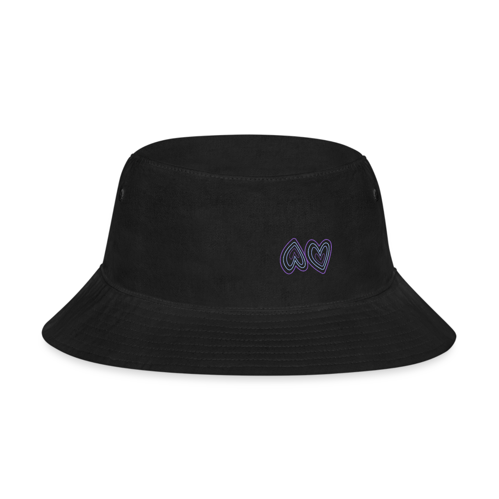 Purple Hearts Bucket Hat - black