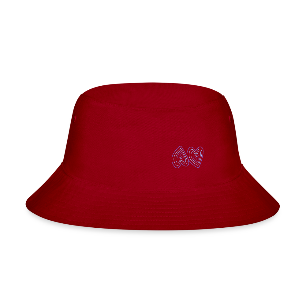 Purple Hearts Bucket Hat - red