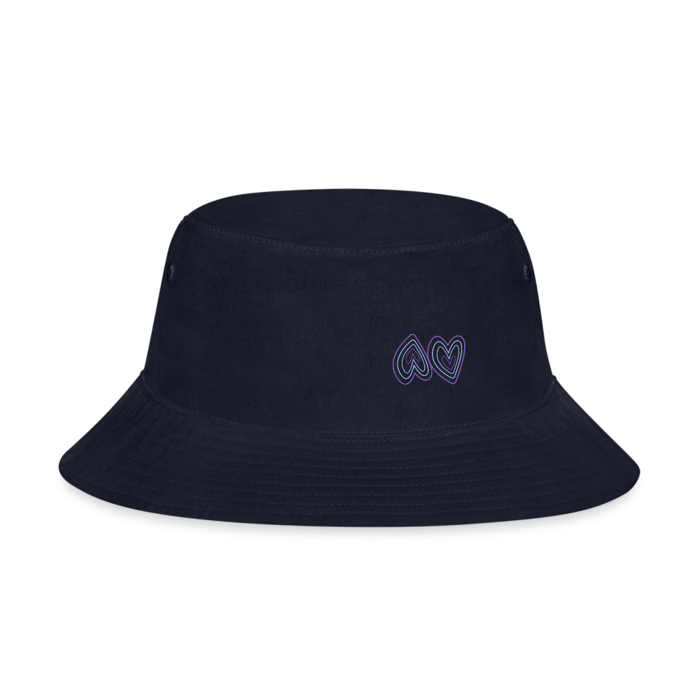 Purple Hearts Bucket Hat - navy