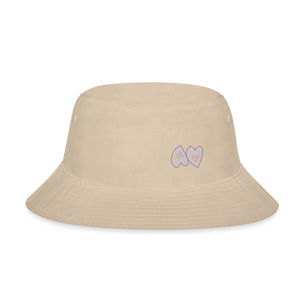 Purple Hearts Bucket Hat - cream
