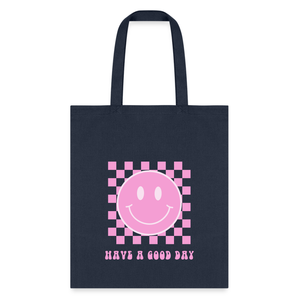 Have A Good Day Retro Design Tote Bag - navy