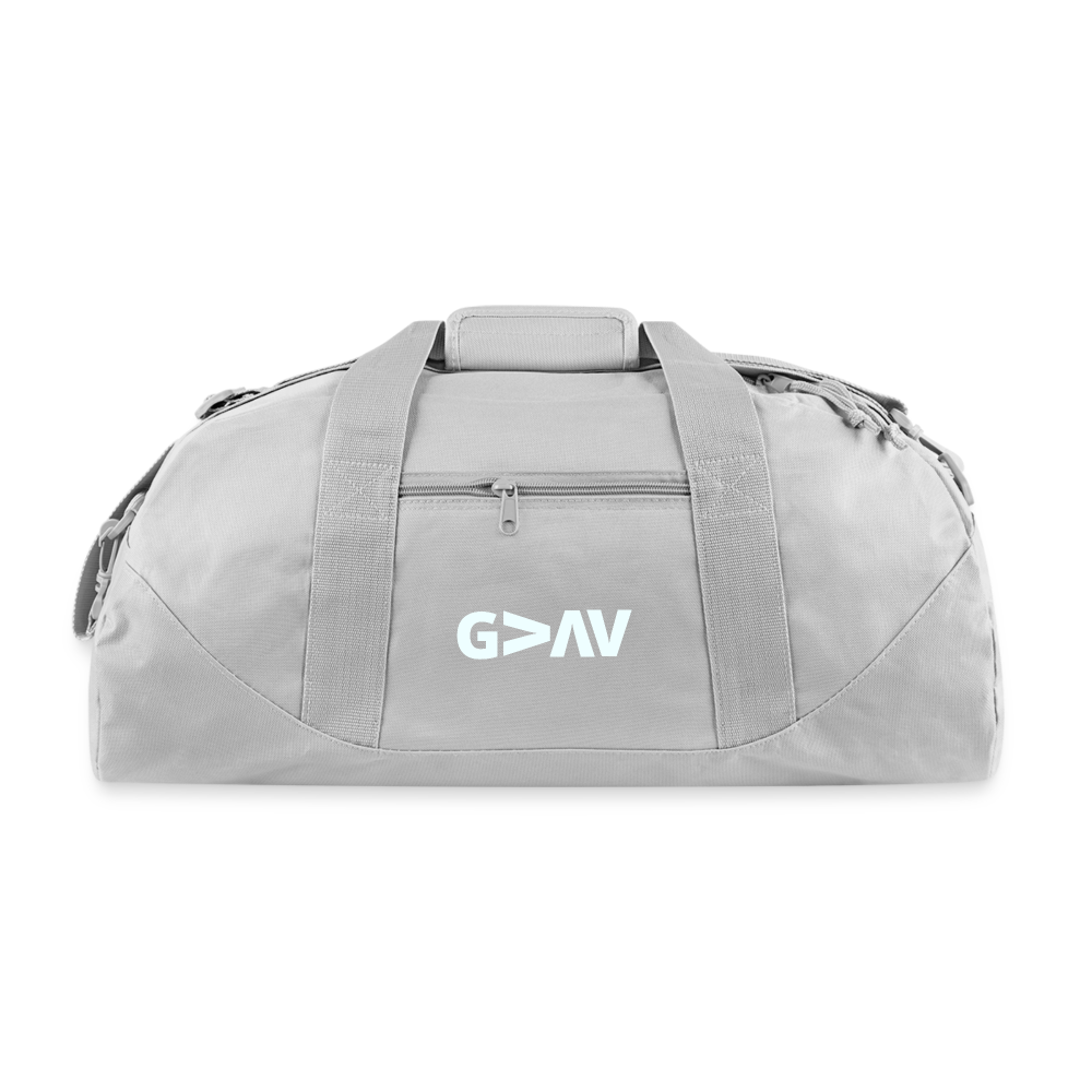 God is Greater Duffel Bag - gray