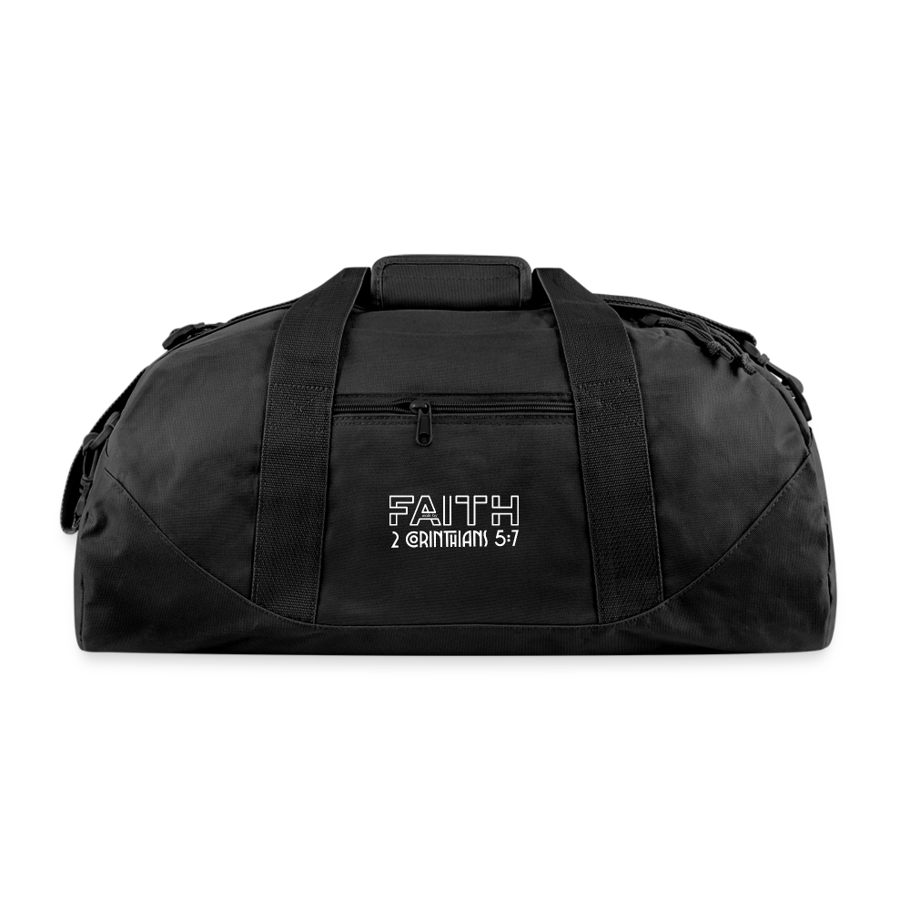Faith Graphic Print Duffel Bag - black