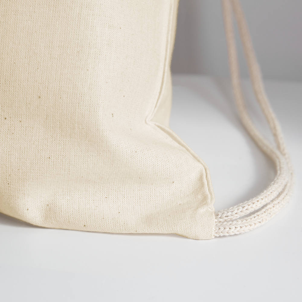 Grow With The Flow Cotton Drawstring Bag - natural