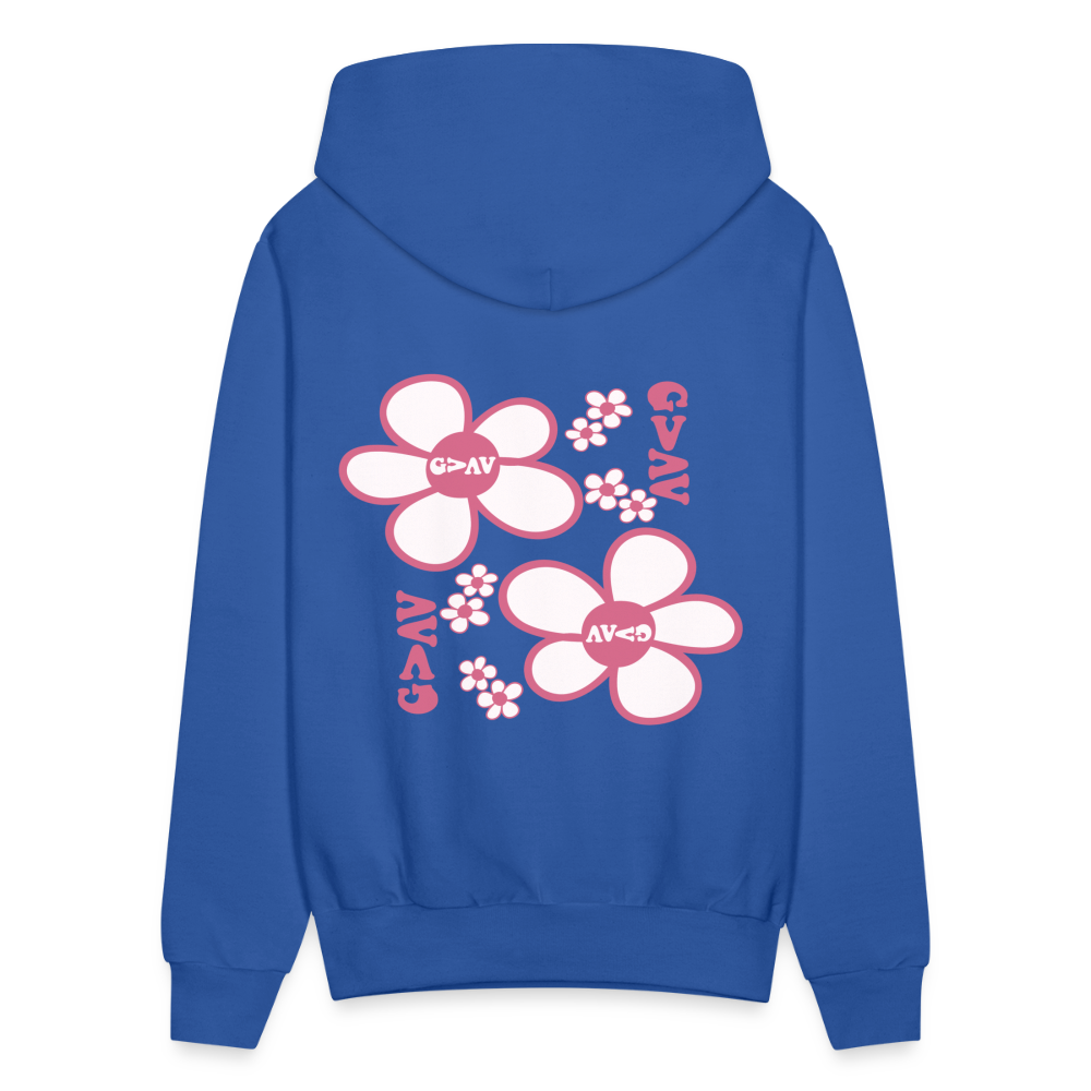 God Is Greater Than Our Highs and Lows Pink Daisies Hoodie - royal blue