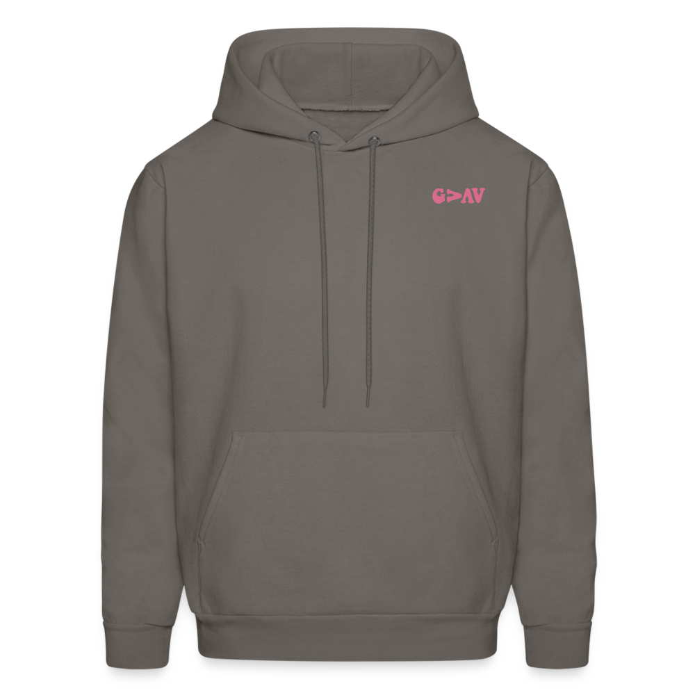 God Is Greater Than Our Highs and Lows Pink Daisies Hoodie - asphalt gray