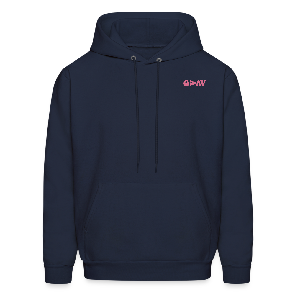 God Is Greater Than Our Highs and Lows Pink Daisies Hoodie - navy