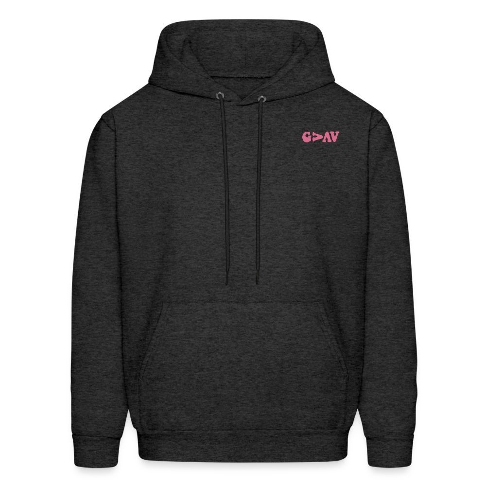God Is Greater Than Our Highs and Lows Pink Daisies Hoodie - charcoal grey