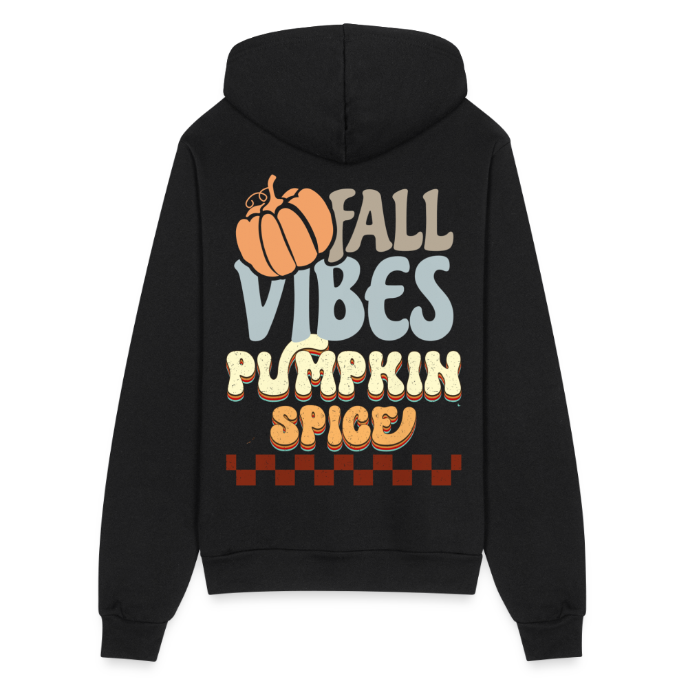 Fall Vibes Pumpkin Spice Adult Zip-Up Hoodie - black