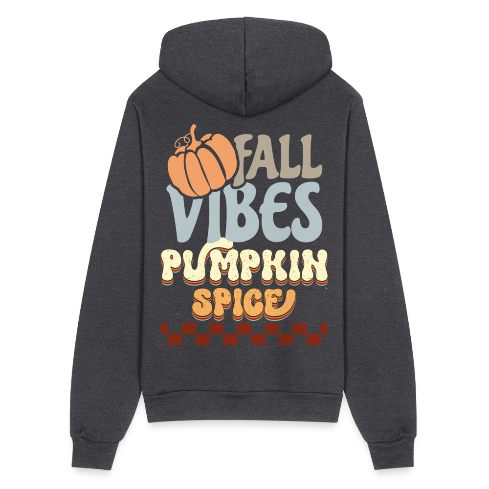 Fall Vibes Pumpkin Spice Adult Zip-Up Hoodie - charcoal grey