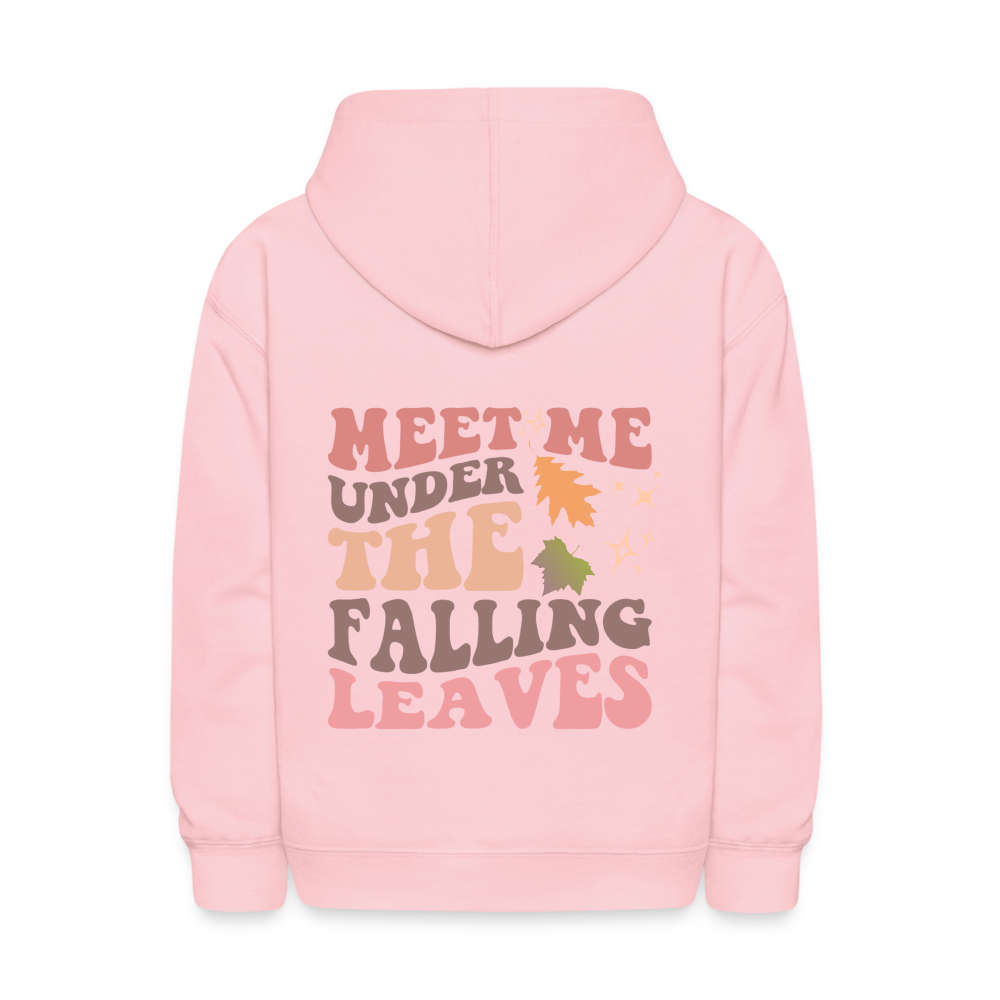 Meet Me Under The Falling Leaves Fall Vibes Kids' Hoodie - pink