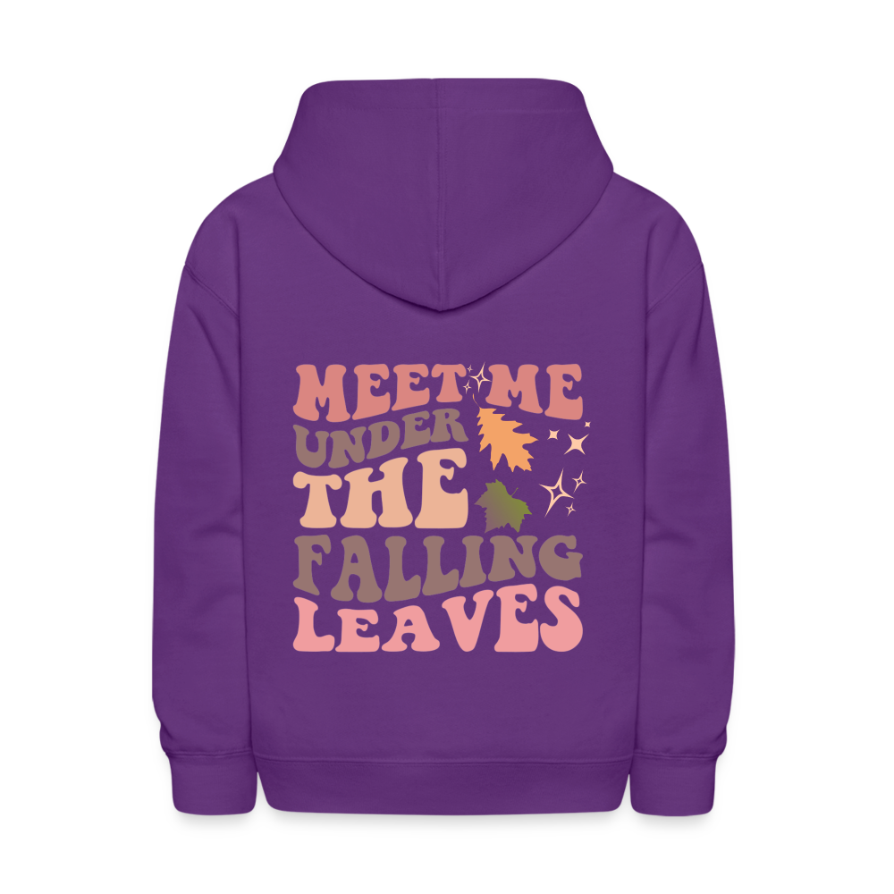 Meet Me Under The Falling Leaves Fall Vibes Kids' Hoodie - purple