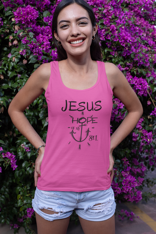 Jesus Hope of My Soul Anchor Women’s Softstyle Tank Top Design Print